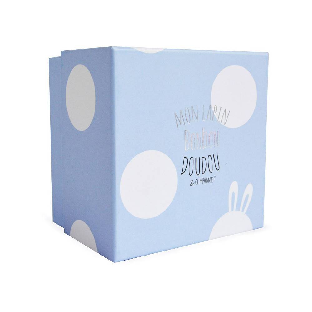 Мягкая игрушка Doudou et Compagnie "Кролик BonBon", голубой, 20 см